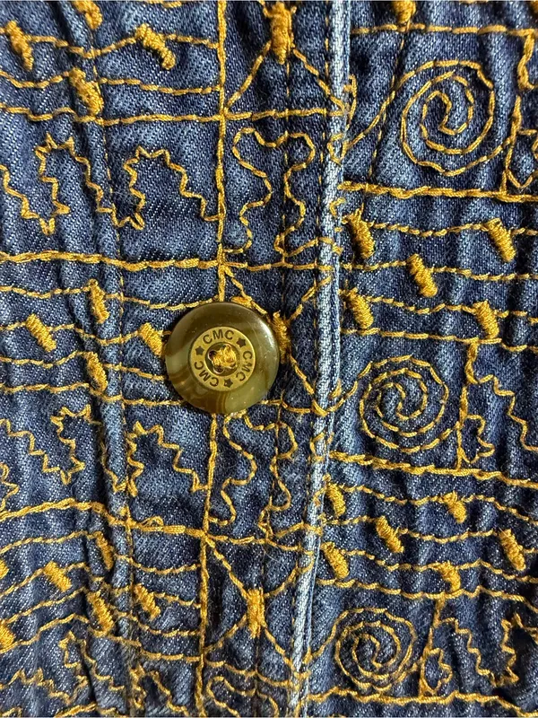 Click by Color Me Cotton Embroidered Denim Jacket 100% Tencel - Image 7