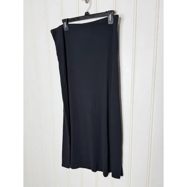 Aerie Women Black Beachwalk Ribbed Ruched Side Slit Midi Skirt XL NWT - Image 7