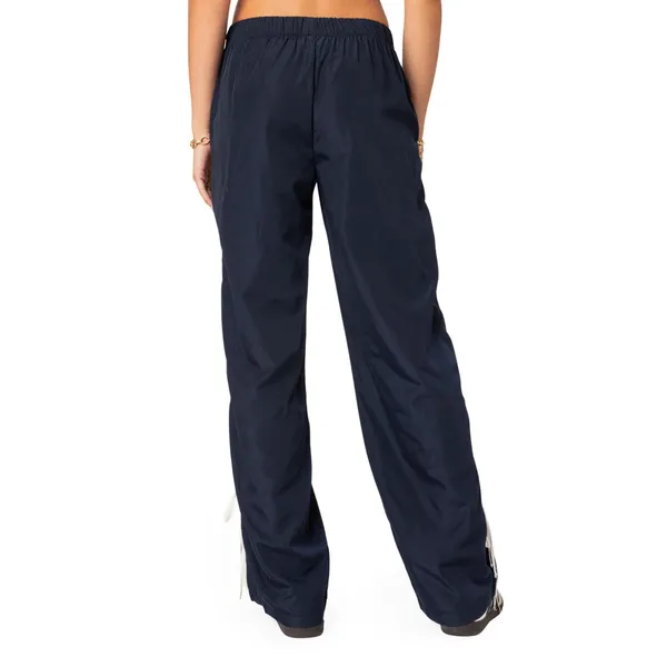 Edikted Remy Ribbon Track Pants Navy Blue White Stripe Y2K Wide Leg Small - Image 2