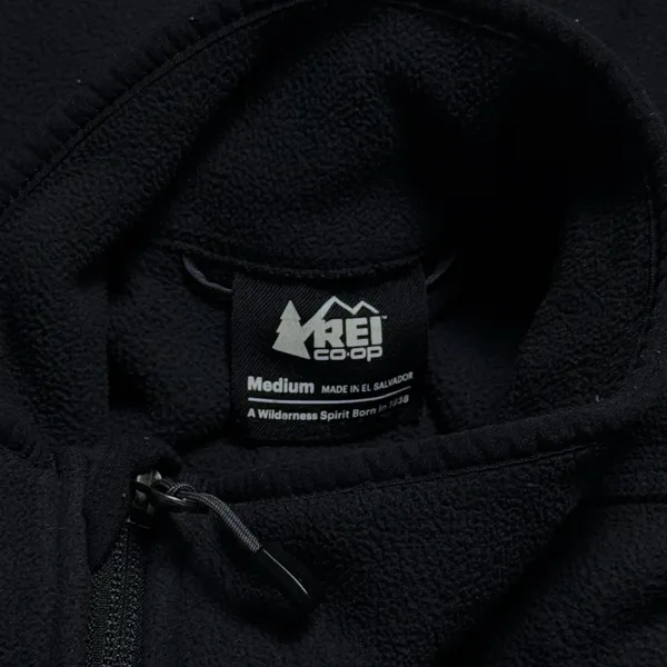 REI Co-op Black‎ Fleece Jacket Full Zip Lightweight Hiking Camping Outdoors M - Image 8
