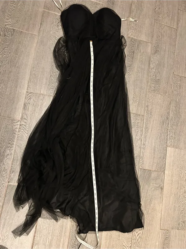 Jenny Yoo Black Strapless Evening Gown - sparkly black maxi dress - size 8 - Image 14