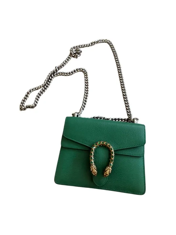 GUCCI Dionysus Emerald Green Leather Mini Crossbody Bag - Image 12