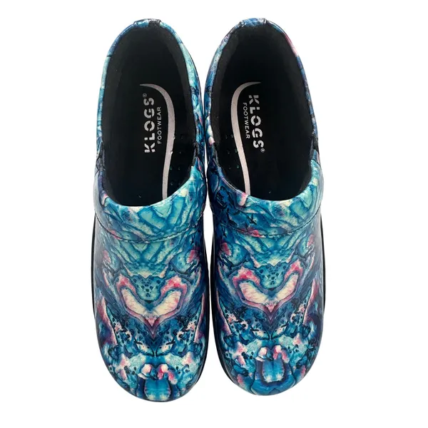 Klogs Mission Blue Pink Kaleidoscope Marble Slip Resistant Clogs Women's 6.5M - Image 6