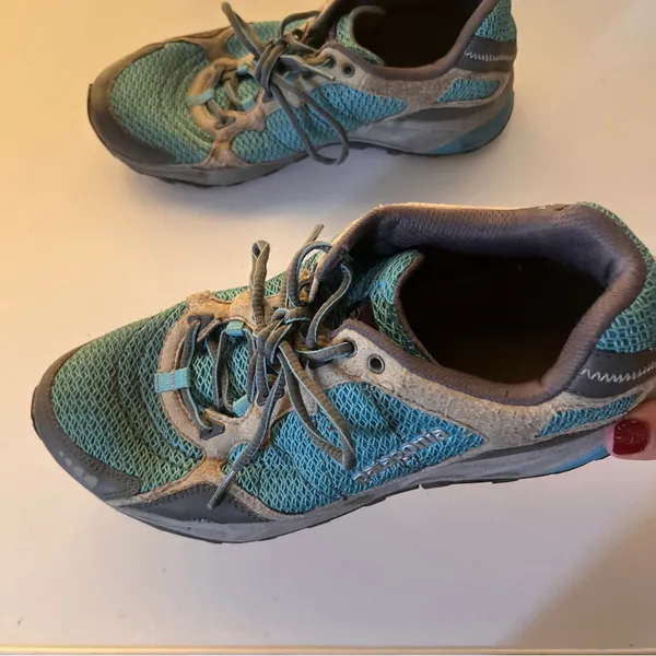 Patagonia Women's Teal and Gray Trail Walking Shoes - Image 4