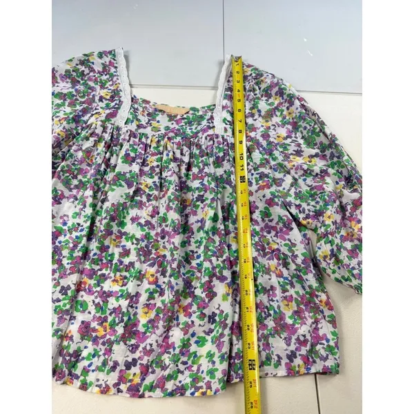 Hope & Harlow Floral‎ Print Square Neck Long Sleeve Blouse Top L - Image 5