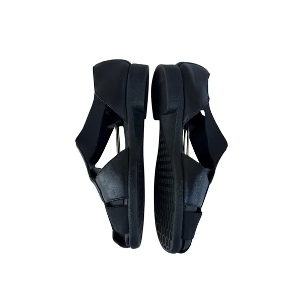 Airspree Black Leather Slip-On Sandals Women’s Size 7 Comfort Summer Shoes - Image 3