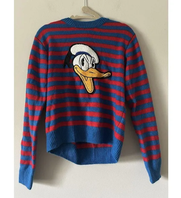 Disney X Forever 21 Retro Style Striped Donald Duck Sweater Size Medium - Image 11