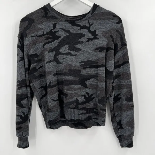 Rails Ramona Iron Camo Print Gray Black Sweatshirt Pullover‎ Top Women’s Size XS - Image 2