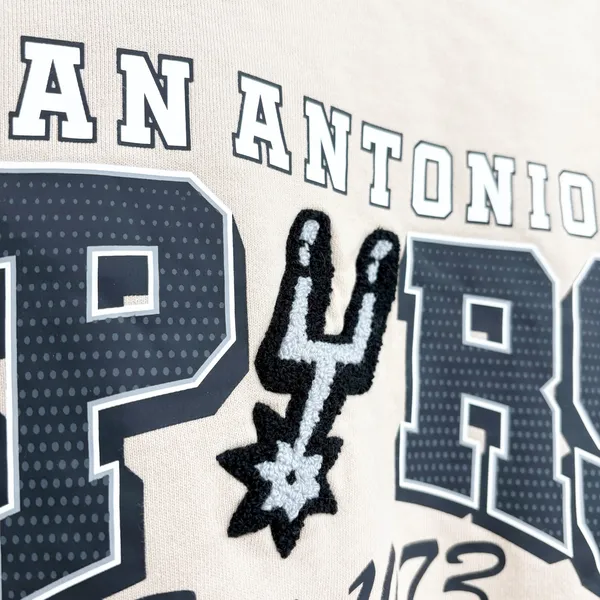 QORE Womens Western Tan San Antonio Spurs Streetwear Mock Neck Sweatshirt‎ S/M - Image 3