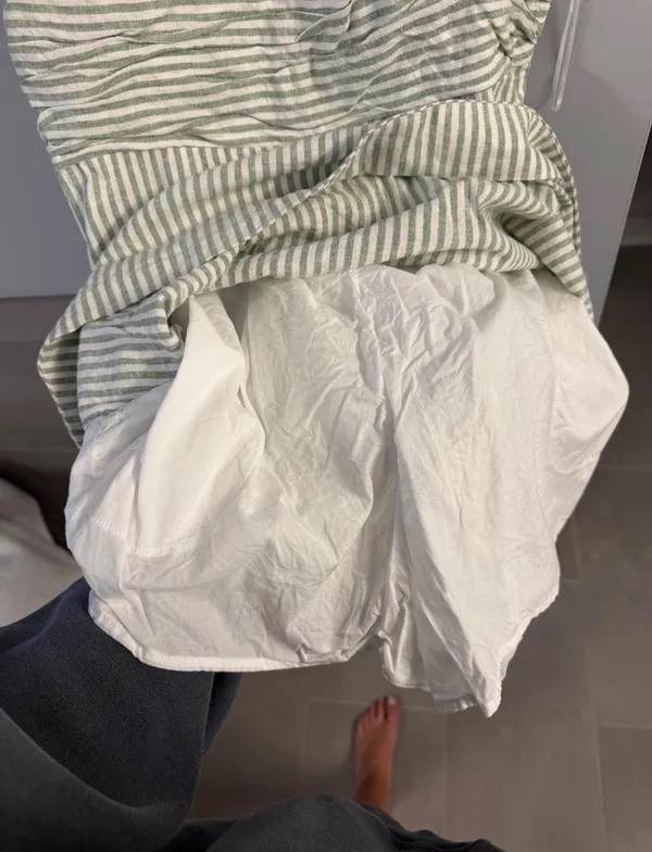 Abercrombie Green and White Striped Linen Mini Dress - Image 3