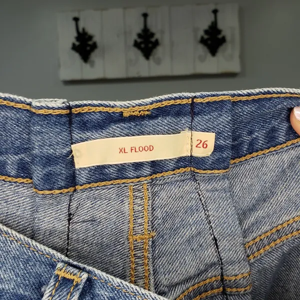 Levi's XL Flood Jeans Womens 26 Altered 25 High Rise Wide Leg Blue Denim - Image 4