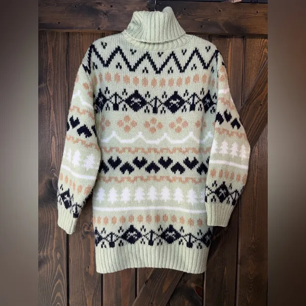 Anthropologie‎ Fair Isle Turtleneck Tunic Sweater - Image 3