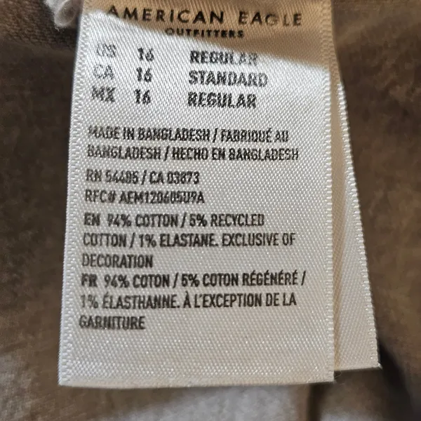 American Eagle Womens Gray Wide Leg‎ Stretch Jeans 16 - Image 6