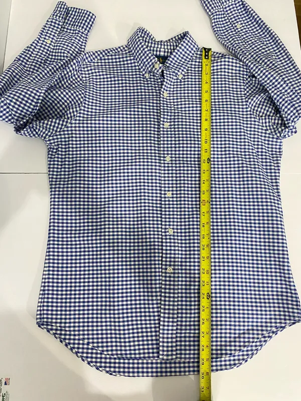 Ralph Lauren Blue Gingham Button-Down Shirt - Image 5