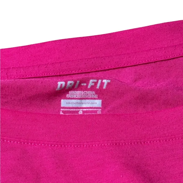 Nike Dri Fit Womens Regular Fit Hot Pink Running Long Sleeve Top Sz Large - Image 2