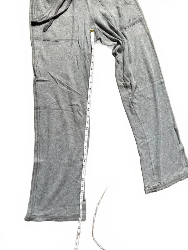 Vintage Y2K Aerie Low Rise Gray Wide Leg Sweatpants Drawstring Lounge Pants - Image 2