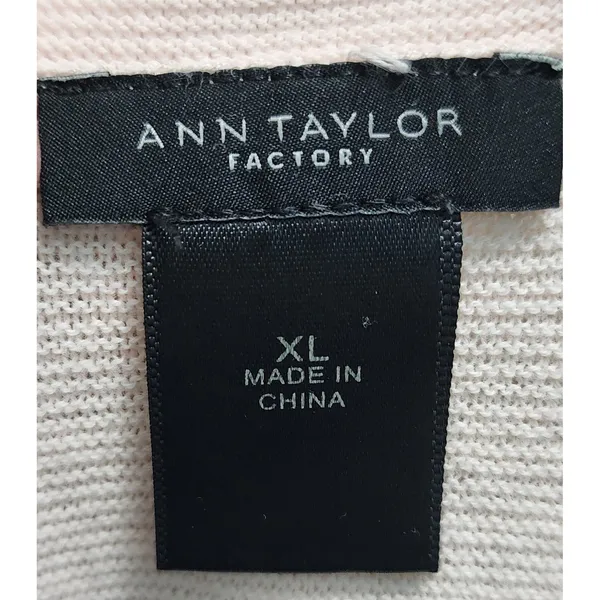 Ann Taylor‎ Factory Women XL Pink Textured Knit Tie Sleeve Top - Image 3