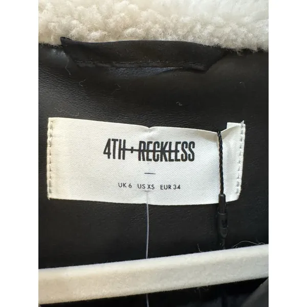 4th & Reckless Benson Jacket Women XS Black Full Zip Side‎ Pockets Long Sleeve - Image 4