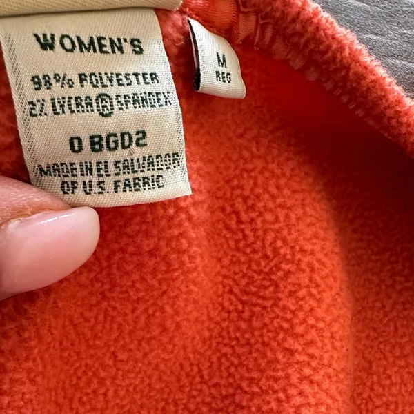 Ll Bean Reed Fleece Gorcore Full Zip Orange Vest M - Image 5