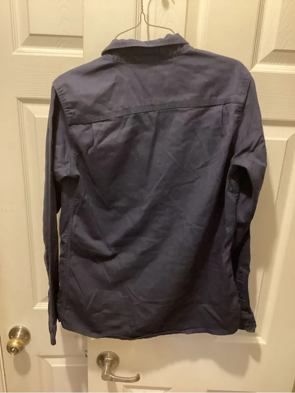 Carhartt Dark Navy Button-Down Work Shirt - Long Sleeve - Image 3