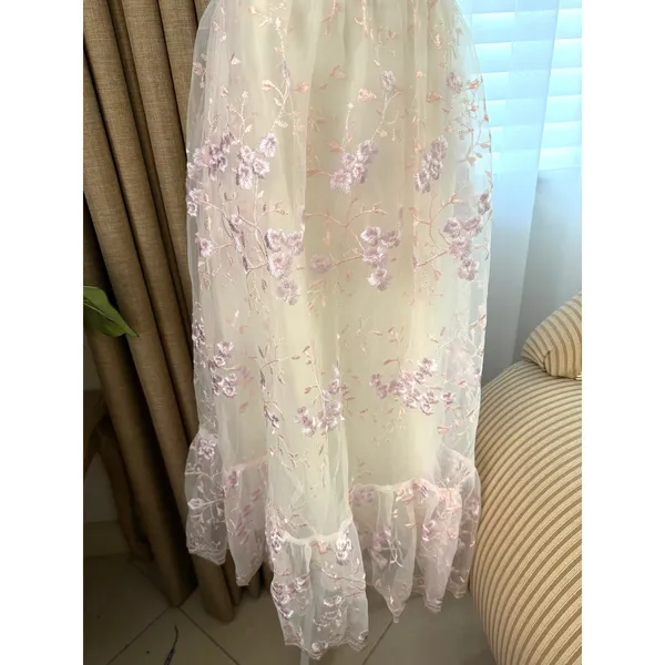 Lulus Distinctly Sweet White Floral Embroidered Tie-Strap Midi Dress - Image 6