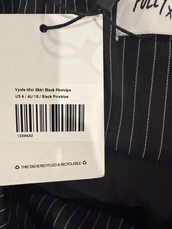 Princess Polly Black Pinstripe Pleated Mini Skirt with Double Buckles - Image 4