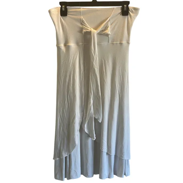Lucy white stretchy midi skirt layered dancer Medium loungewear comfortable - Image 2