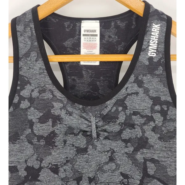 Gymshark Camo Racerback Tank Black/Grey Women’s Size Large - Image 8