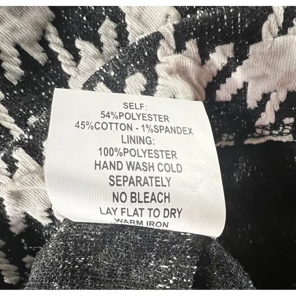 Chris‎ McLaughlin Houndstooth Sheath Dress Black White Short Sleeve Size 6 Retro - Image 6