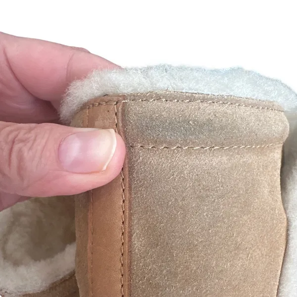 Tory Burch Ginger Suede Shearling Boots 8 Gold Double T Button Winter - Image 10