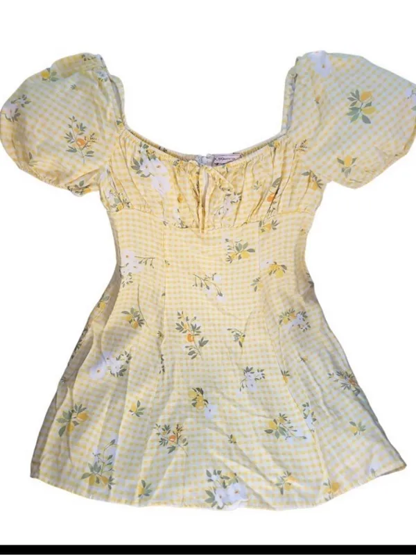 BCBGeneration Yellow‎ Lemon Gingham Dress Large NWT - Image 3