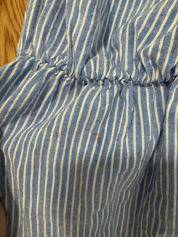 H&M Blue & White Striped Flowy Cami Top – Size L - Image 2
