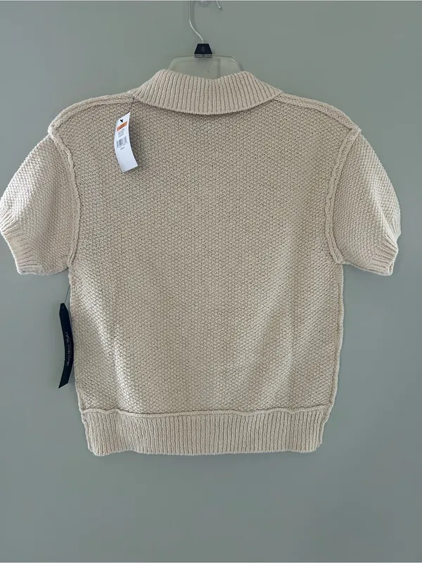 UNIONBAY Cream Short-Sleeve Button Cardigan Sweater small - Image 2