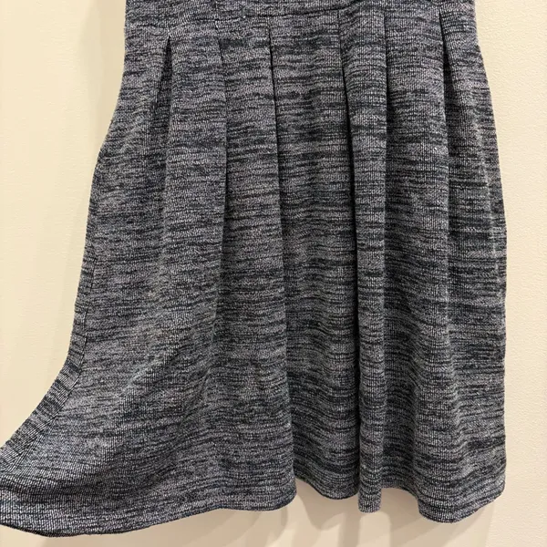 Ganni Pinnacle Dress Black Gray Space Dye Ruffle High Neck Pleated‎ Mini Twee S - Image 6