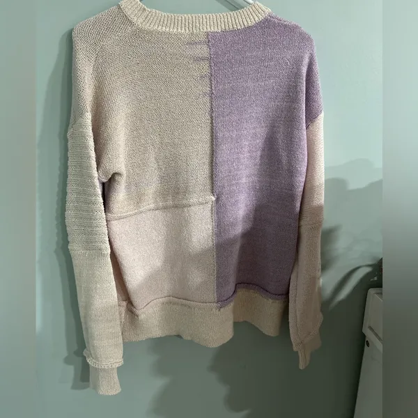 Mystree Lilac/Cream/Blush Color Block Sweater NWT Small - Image 5