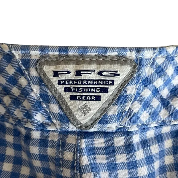 Columbia PFG Shorts Womens 14 Super Bonehead Gingham‎ Blue White Plaid Outdoor - Image 4