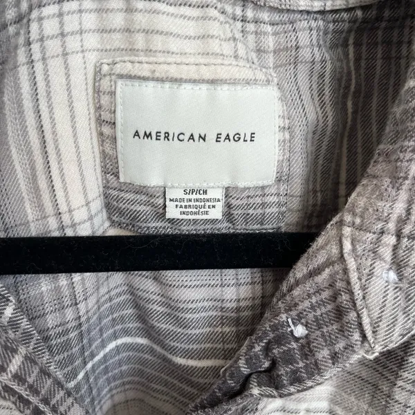 American Eagle Oversized button up long sleeve to short sleeve top - Image 2