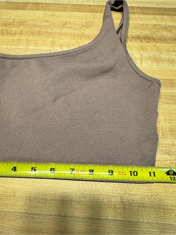 Babaton‎ One-Shoulder Ribbed Crop Top - small Brown Aritzia - Image 6