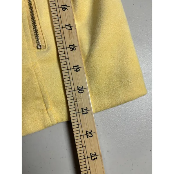 Laundry by Shelli Segal‎ Butter Yellow Faux Suede Motorcycle Jacket XL Biker - Image 8
