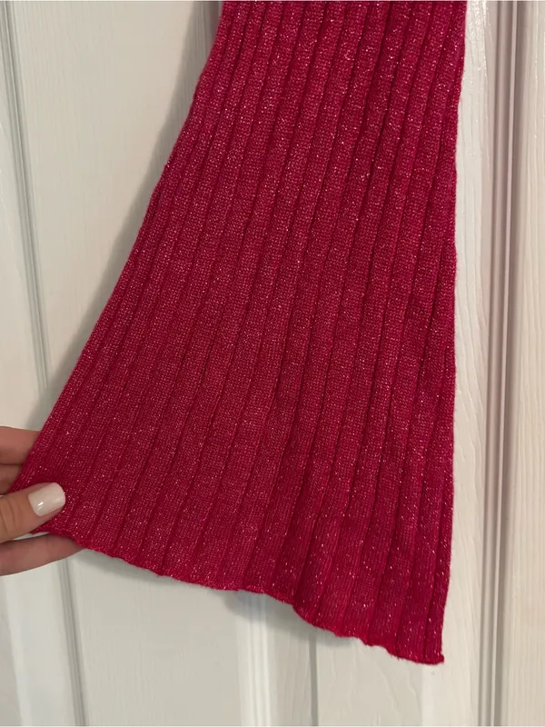 Revolve MORE TO COME Pink Ribbed Mini Dress - Image 4