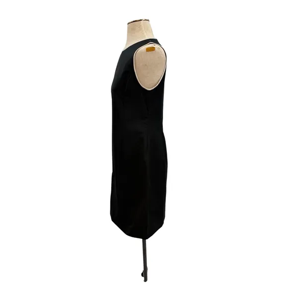 'S Max Mara Black Contrast Trim Shift Dress Sleeveless Italy Size US 6‎ - Image 5