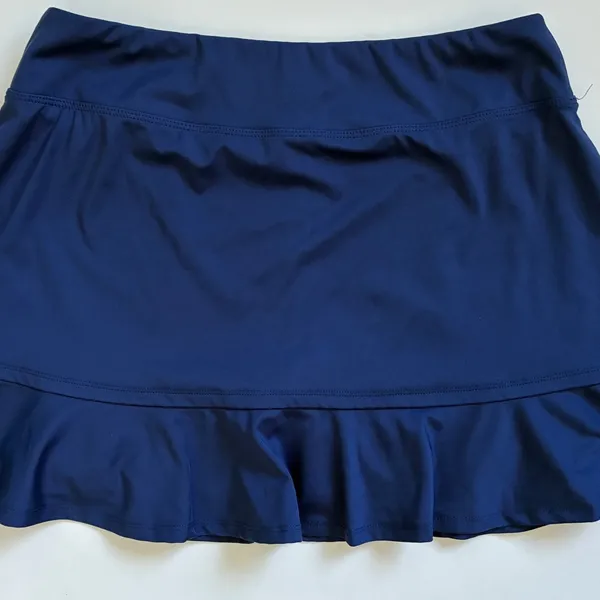 Tommy Bahama Golf Skort Womens Large Navy Blue Ruffle‎ Hem Athletic Skirt Shorts - Image 9
