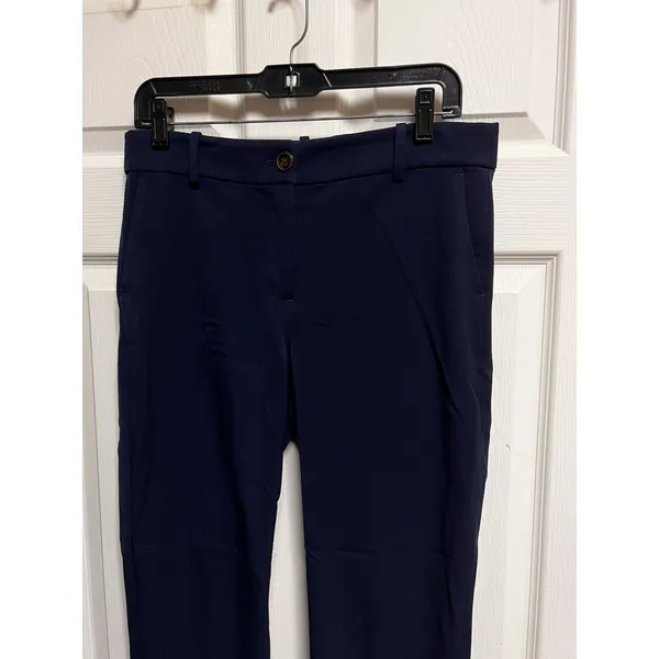 J.Crew Navy Blue Slim Fit Ankle Trousers Womens Size‎ 8 Career Work Pants - Image 3