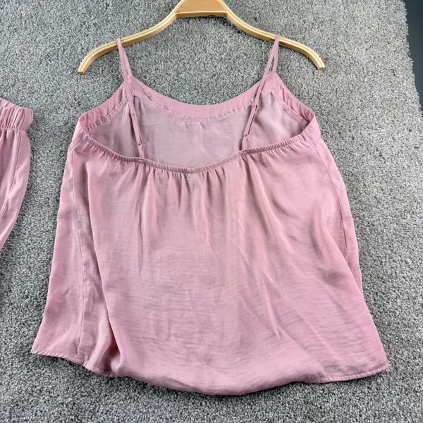 Ambrielle Pajama Set Women M Pink Satin Cami Short Sleepwear Balletcore Coquette - Image 10