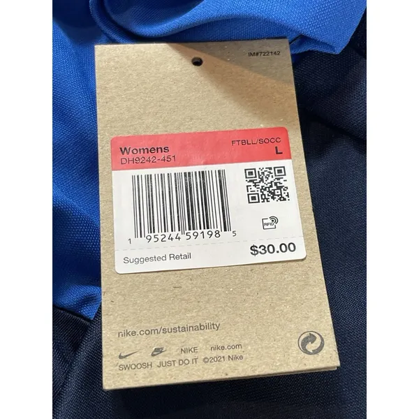 Nike DriFIT Womens L Blue Athletic Shirt Soccer Training Vented Short Sleeve NWT - Image 5