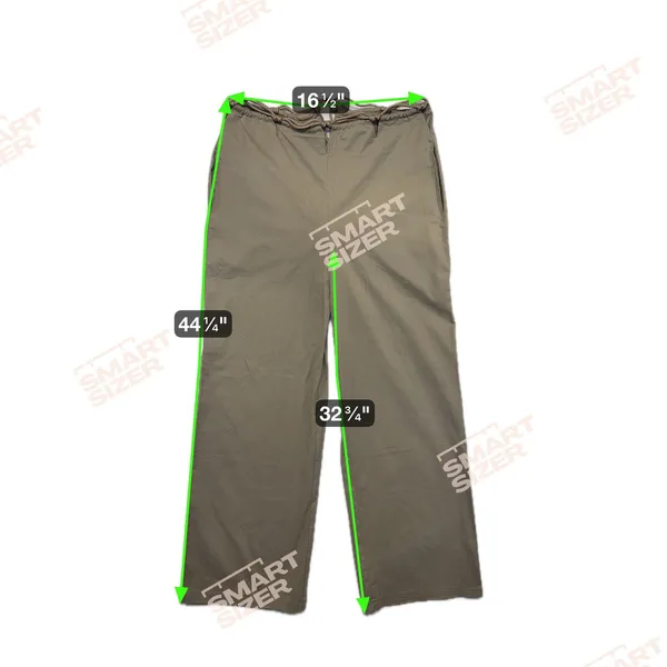 WHITE FOX Olive Green Wide Leg‎ Pants Tie Waist Drawstring Cargo Style - Image 10