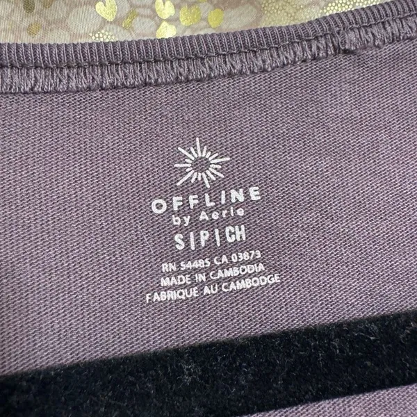 Aerie Crewneck Gray Stretch Unique Dyed Casual T Shirt Small NWT - Image 3