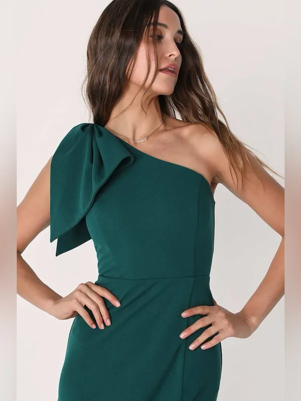 Lulus Revel in the Moment Emerald Green One-Shoulder Maxi Dress Size Large NWT - Image 5