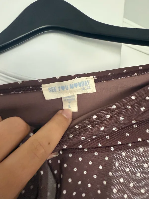 Cute polka dot tube top Brown Size L - Image 2