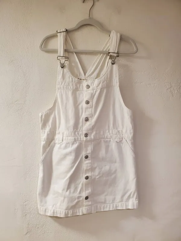 We The Free Edie Denim Skirtall in White Large - Image 2